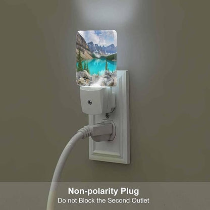 Mountains Forests and Lakes Night Light Autumn Mountain Scenery Plug into Wall with Dusk to Dawn Light Sensors 0.5W Warm Nightlights for Bedroom Bathroom Hallway