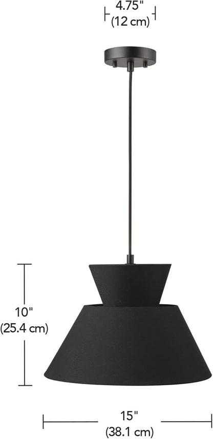 GLOBE Electric 65778 Madison 2-Light Chandelier, Black Fabric Shade, Bulb Not Included