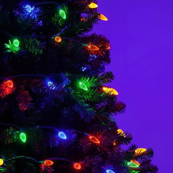 ITICdecor Solar C6 Strawberry String Lights Outdoor, 33ft 100 LED Waterproof Outdoor Solar Christmas String Lights 8 Modes for Christmas Tree, Holiday,Garden, Arbor Decor(Multicolor)