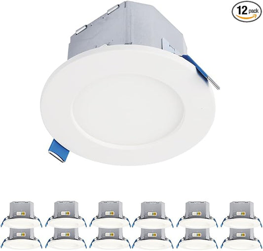 HALO CJB 4 inch 5CCT Canless Recessed Integrated LED Downlight with Attached JBOX 12 Pack