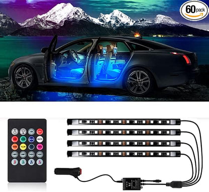 Led Lights for Car,Ambient Lights for Car,Car Footwell Lights,Car Ambient Light,16 Million Colors Music Sync,DIY Mode Multicolor LED Interior Lights for Cars,Trucks,SUVs,12V Power