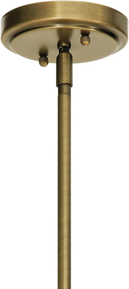 Kichler 42456NBR Everly Pendant, 1-Light 100 Watts, Natural Brass