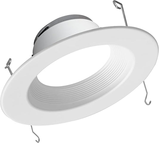 NICOR Lighting DLR56 (v5) 5in/6in 800 Lumen Recessed LED Downlight, 2700K White Baffle (DLR565081202KWHBF)