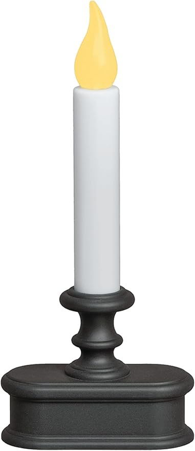 Xodus Innovations FPC1220A-6 Battery Operated LED Dusk to Dawn Window Candle with Amber Steady On or Flicker Flame, Black/Antique Bronze Pack of 6