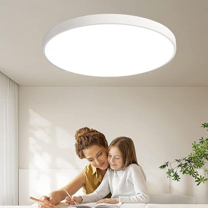 LED Ceiling Light Fixture,20 Inch Modern Round Recessed Ceiling Lights, Dimmable Light,White 36W Close to Ceiling Lighting Flush Mount Living Room Bedroom,3000K-6000K