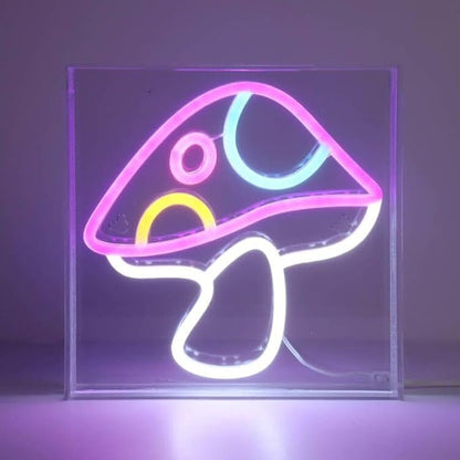 Light Up Your World! Wireless Express Neon Art Signs (5 Unique Styles) - Desktop & Wall Décor. Perfect for Bedrooms, Dorm Rooms, Office (Mushroom)