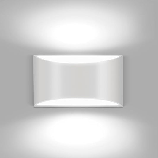 White Aluminum Modern LED Wall Sconce Indoor Wall Lights 1 Pack Hardwired Up and Down Wall Mount Light for Living Room Bedroom Corridor Hallway Conservatory Cool White 6000K(with G9 Bulbs)