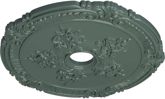Ekena Millwork CM26ATCBF 26"OD X 3 3/4"ID X 1 1/2"P Attica With Rose Ceiling Medallion Fits Canopies Up To 4 1/2", Cloud Burst