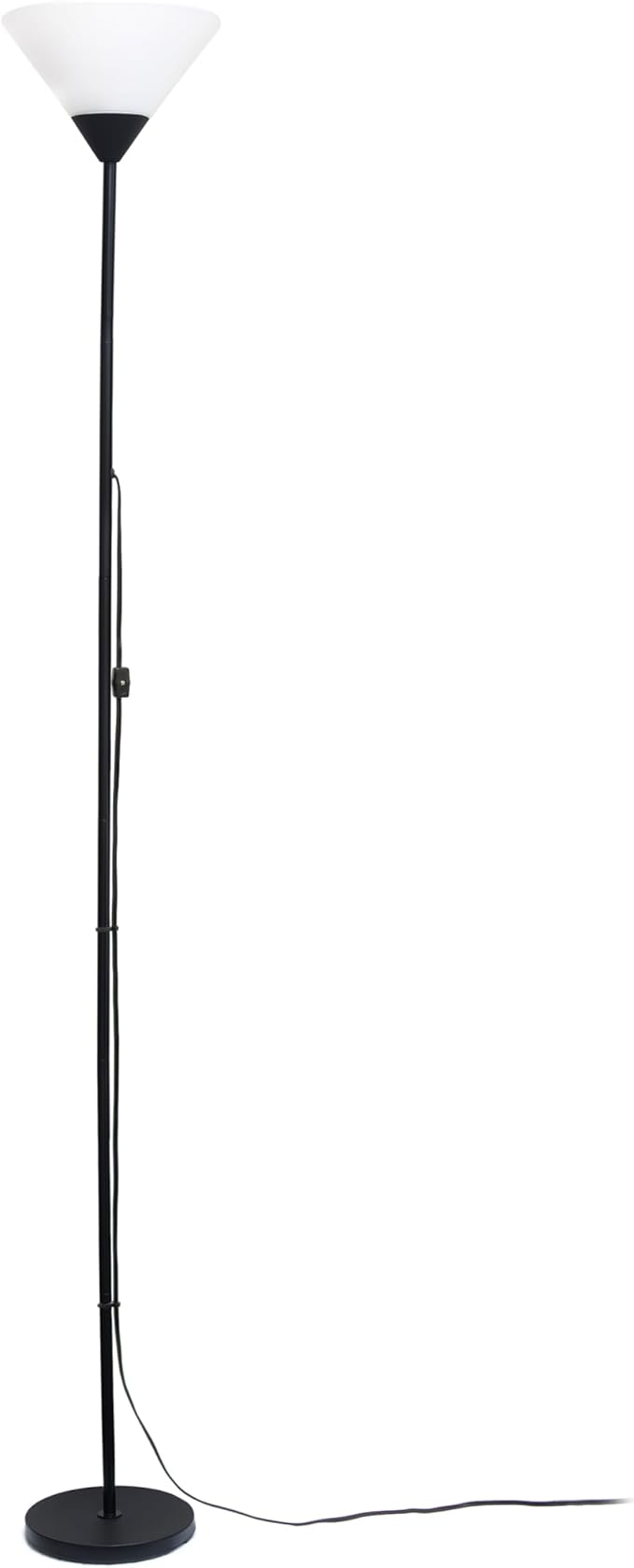 Simple Designs LF1052-BLK 70" Contemporary Classic Metal Uplight Floor Lamp, for Ambient Lighting, Living Room, Bedroom, Black