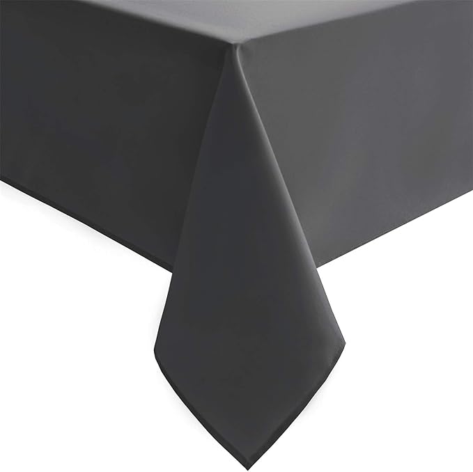 Hiasan Grey Square Tablecloth - Waterproof and Spillproof Washable Fabric Table Cloth for Dining Room Kitchen, 70 x 70 Inch