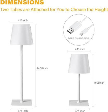 CHLORANTHUS 2 Pack Cordless Table Lamps, 3 Colors Stepless Dimming, 5000mAh Rechargeable Battery LED Desk Lamp for Bedroom/Couple Dinner/Desk/Cafe/Dining Room/Terrace