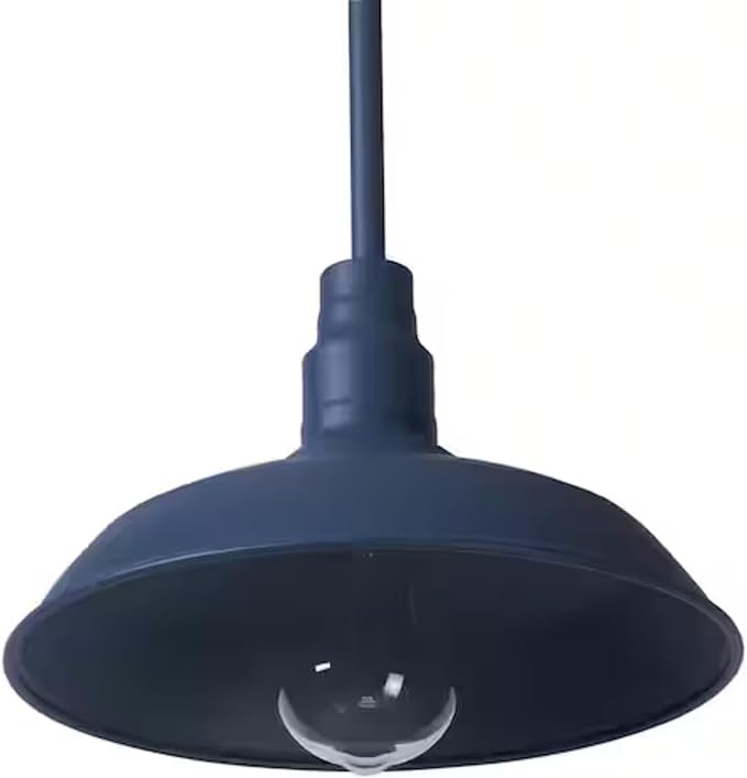Indoor/Outdoor Mini Pendant Light, 10"" Vintage Farmhouse Decor Adjustable for Kitchen, Restaurant, Dining Room, Cafe, Patio, Entryway, Yard, Waterproof Pendant in Blue Finish…, SHEL000078