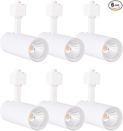 mirrea 16.5W Dimmable LED Track Lighting Heads Compatible with Single Circuit H Type Rail Ceiling Spotlight 90 CRI 24° White Finish Pack of 6 (4000K Neutral White)