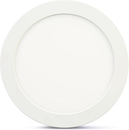 LALUZ 7-Inch LED Flush Mount Ceiling Light, 5 CCT Selectable (2700K–5000K), 12W Ultra-Slim Round Flat Panel Light, Low Profile for Kitchen, Bedroom, Bathroom, Closet, White
