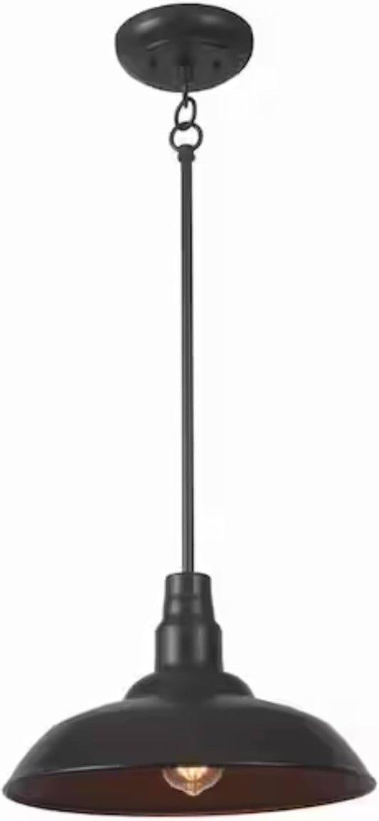 Indoor/Outdoor Mini Pendant Light, 14"" Vintage Farmhouse Decor Adjustable for Kitchen, Restaurant, Dining Room, Entryway, Yard, Waterproof Pendant in Brown Finish, SHEL000047
