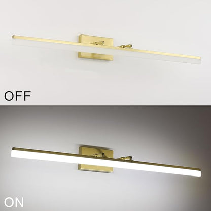 Aipsun Brushed Brass Vanity Light Fixtures 40inch Modern LED Bathroom Fixtures Gold Vanity Lighing for Bathroom Wall Light Fixtures 5500K