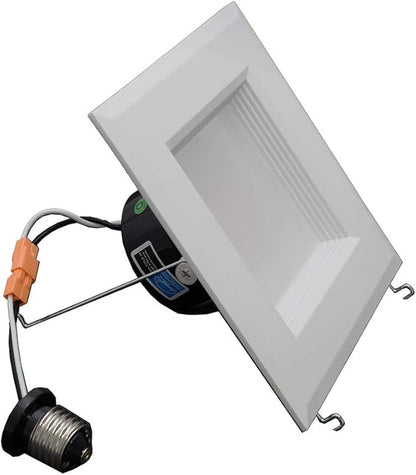NICOR Lighting 5 inch White Square LED Recessed Downlight in 4000K (DQR5-10-120-4K-WH-BF)