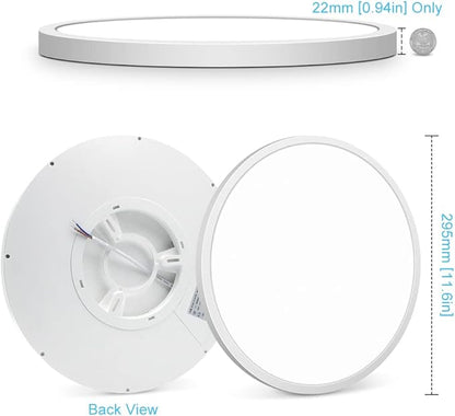 2 Pack 12 Inch LED Flush Mount Ceiling Light Fixture, 5000K Daylight White, 24W 3200LM, Round Flat Ceiling Lights, Bright Slim Low Profile Lighting Fixtures for Bedroom Kitchen Hallway Stairwells