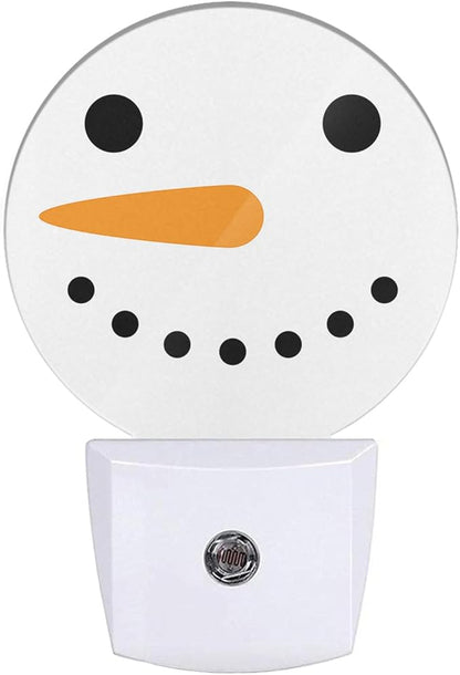 Cute Snowman Night Light Christmas Snowman Winter Plug-in Nightlight Auto Sensor LED Lighting for Men Women Boys Girls Christmas Thanksgiving Holiday Gifts