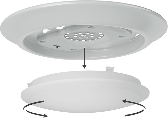 Kichler Low Profile LED Downlight - Gen Select 5-in-1 Downlight White, for Wet or Damp Spaces, 2700K-5000K, Color Temperature Select, Power Surge Protected, (7.38" Dia x 1.35" H) 43874WH5CCT