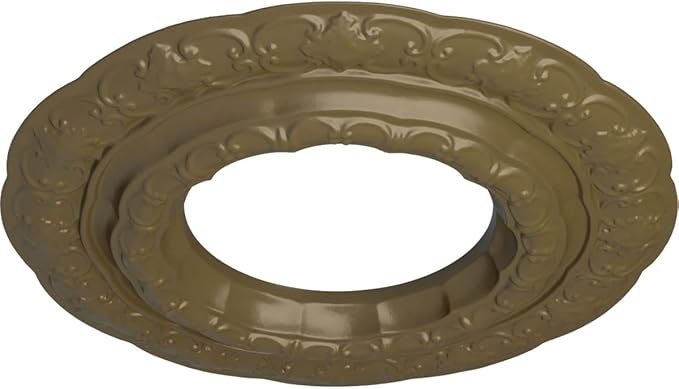 Ekena Millwork CM15LIMMF 15-3/8" x 7" x 1" Lisbon Ceiling Medallion, Mississippi Mud