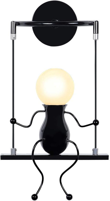 Kawell Humanoid Wall Light Fixtures Modern Wall Lamp Creative Wall Sconce Light Art Deco Max 60W E26 Base for Children Room Bedroom Bedside Living Room Stairs Hallway Restaurant Kitchen