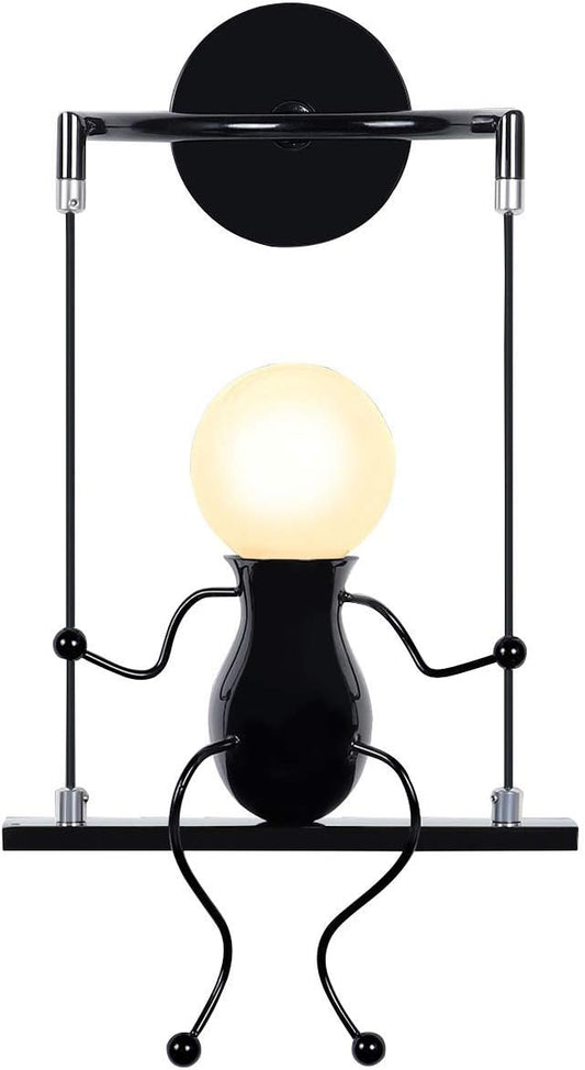 Kawell Humanoid Wall Light Fixtures Modern Wall Lamp Creative Wall Sconce Light Art Deco Max 60W E26 Base for Children Room Bedroom Bedside Living Room Stairs Hallway Restaurant Kitchen