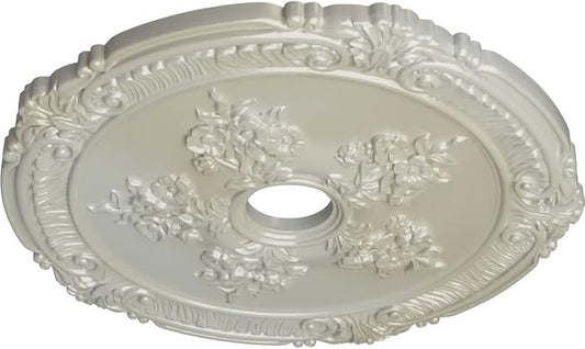Ekena Millwork CM26ATFBS - 26"OD x 3 3/4"ID x 1 1/2"P Attica with Rose Ceiling Medallion (Fits Canopies up to 4 1/2") - Ceiling Medallion, Flash Blue