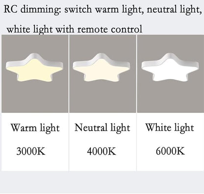 LED Ceiling Light Fixture, 20 Inch Modern Pentagram Recessed Ceiling Lights,3000K-6000K Dimmable Light, White 36W Close to The Ceiling Lighting Flush Mount Living Room Ceiling Lamp
