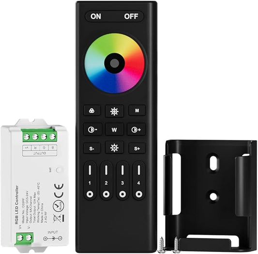 BTF-LIGHTING RF 2.4GHz Wireless Remote RC03RFB & C03RF Tuya Controller Kit 4 Zones Group Control PWM 5050SMD FCOB COB RGB (+ R G B) 4pin LED Strip DC5V DC12V DC24V
