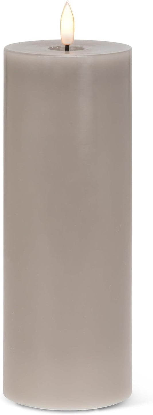 Abbott Collection Wax LED Flameless Pillar Candle - Gray (3x8 H)