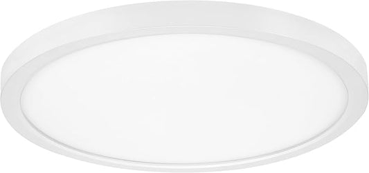Maxxima 14 in. LED Flush Mount Ceiling Light, 2500 Lumens, 5 CCT 2700K/3000K/3500K/4000K/5000K Panel Light, White Trim Round Fixture, Dimmable for Modern Bedroom, Kitchen, and Living Room Lighting