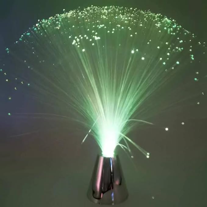 EA 2 pck 13‘’ inch LED Colourful Changing Fibre Fiber Optic Fountain Night Light Calming Lamp Christmas