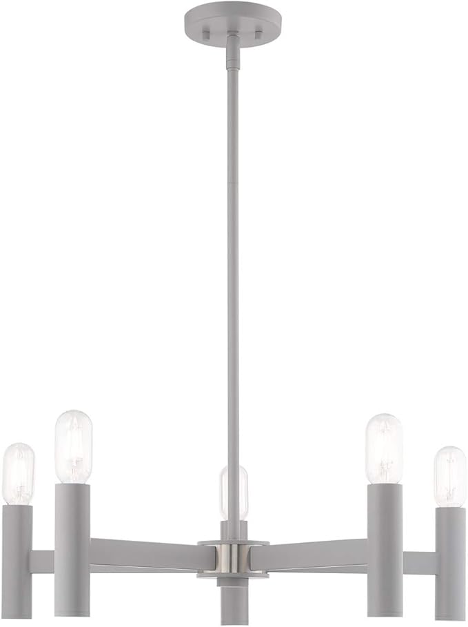 Livex Lighting 5 Lt Nordic Gray Chandelier