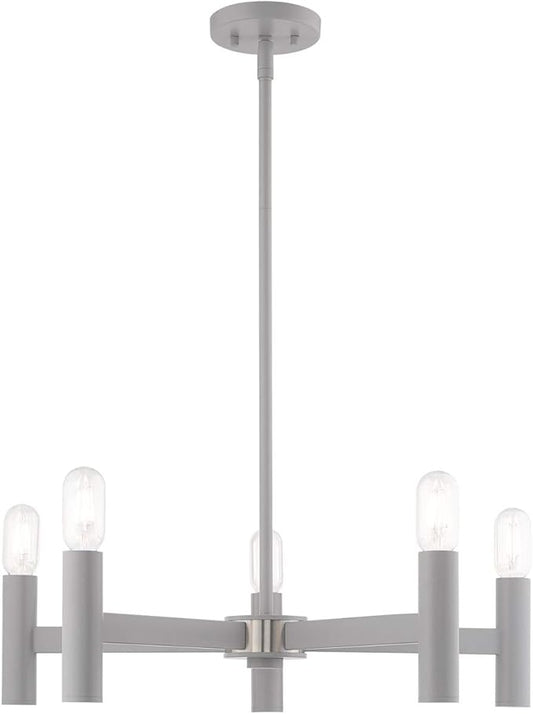 Livex Lighting 5 Lt Nordic Gray Chandelier