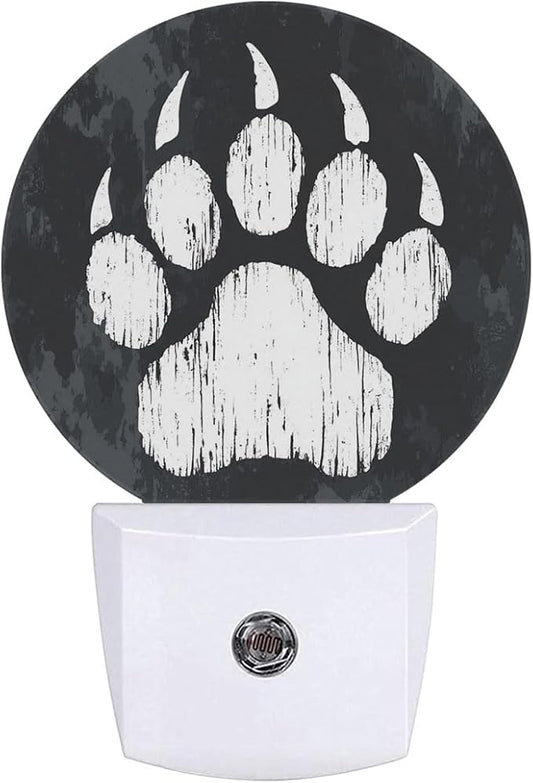 Animal Bear Paw Print Night Light Auto Sensor Led Dusk to Dawn Lamp Home Decor for Men Women