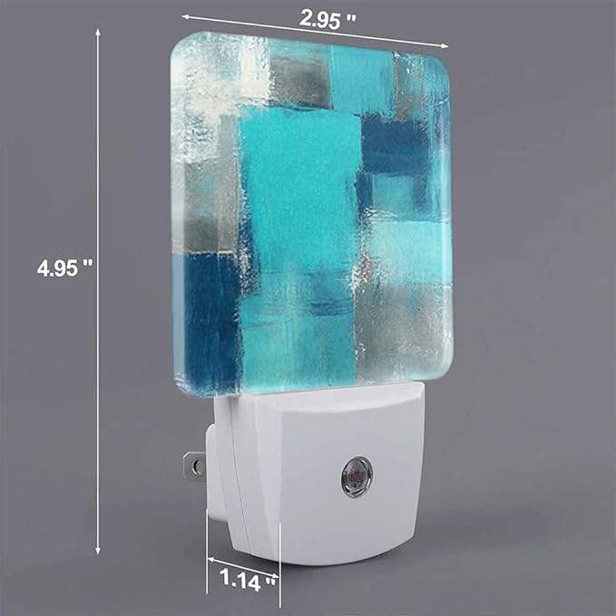 Wall Texture Night Light Turquoise Plug into Wall with Dusk to Dawn Light Sensors 0.5W Warm Nightlights for Bedroom Bathroom Hallway