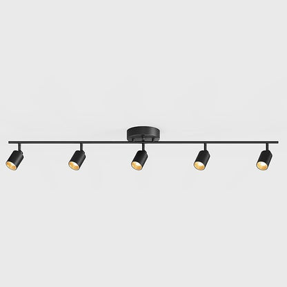 Shura Black 5-Light 5CCT Track Light with Rotatable Heads, 5 Color Selectable, Integrated LED Bulbs, 4 ft Track Light Kit, 2275 Lumen