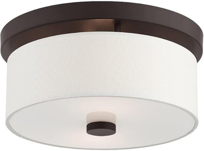 Livex Lighting 50862-91 Meridian 2-Light Ceiling Mount, Brushed Nickel