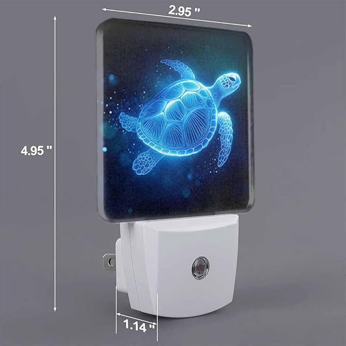 Sea Turtle Night Light Plug-into Wall Ocean Milky Way Nightlight Lamp with Dusk to Dawn Sensor, Led Lamp 0.5W Energy Efficient for Home Decor