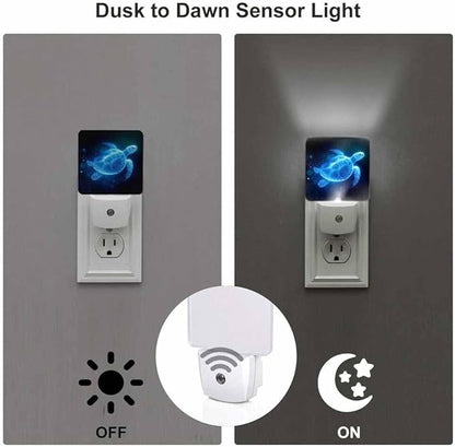 Sea Turtle Night Light Plug-into Wall Ocean Milky Way Nightlight Lamp with Dusk to Dawn Sensor, Led Lamp 0.5W Energy Efficient for Home Decor