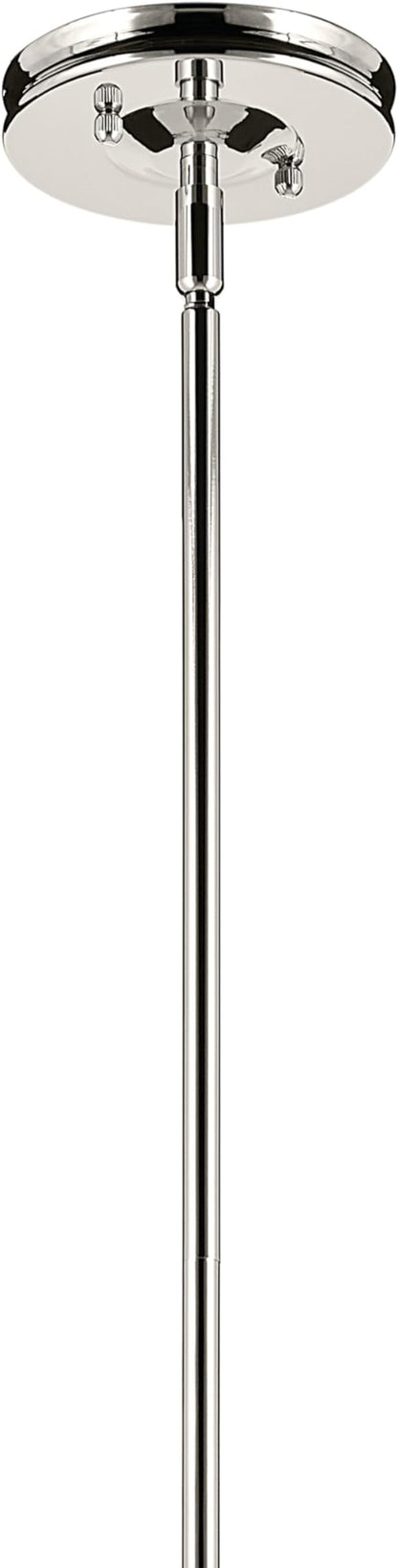 Kichler Laria 1-Light Pendant Light Fixture with Opal Glass in Polished Nickel, Kitchen Island Hanging Light for Updated Traditional Spaces (14.5" x 10.5"), 52774PM