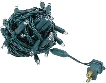 Novelty Lights 25ft 50 LED Pure White Christmas Lights Outdoor/Indoor, 6" Spacing, Green Wire String Lights for Festive Xmas Lighting, IP55, UL Listed, Dimmable, Connectable