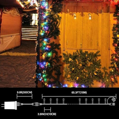 LAMPHOME 100 LED Easter String Lights, 33 FT Colorful Connectable Waterproof String Lights Clear Wire with 16Modes, Easter Decorations for Indoor Outdoor Party Yard Garden (Multicolor)