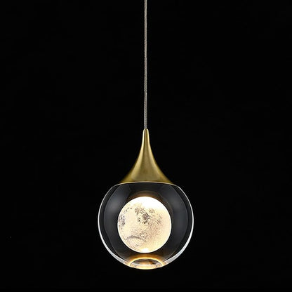 JoollySun Modern Crystal Pendant Light: Mini Gold Hanging Light Fixture for Kitchen Island Bathroom
