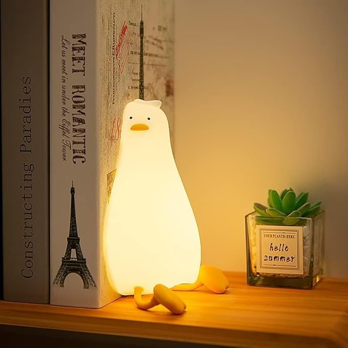 Cute Duck/Chicken/Rabbit/Panda NightLight, LED Squishy Animal Novelty Lamp for Toddler Baby Kids, Nursery Touch Kawaii Room/House Decor Bedside Touch Lamp for Breastfeeding