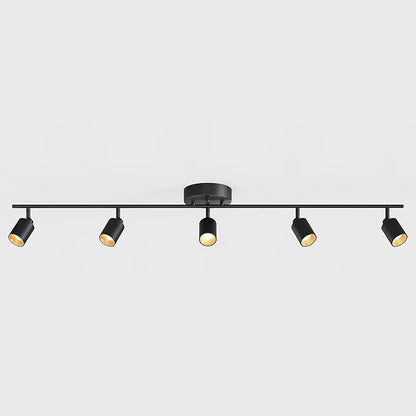 Shura Black 5-Light 5CCT Track Light with Rotatable Heads, 5 Color Selectable, Integrated LED Bulbs, 4 ft Track Light Kit, 2275 Lumen
