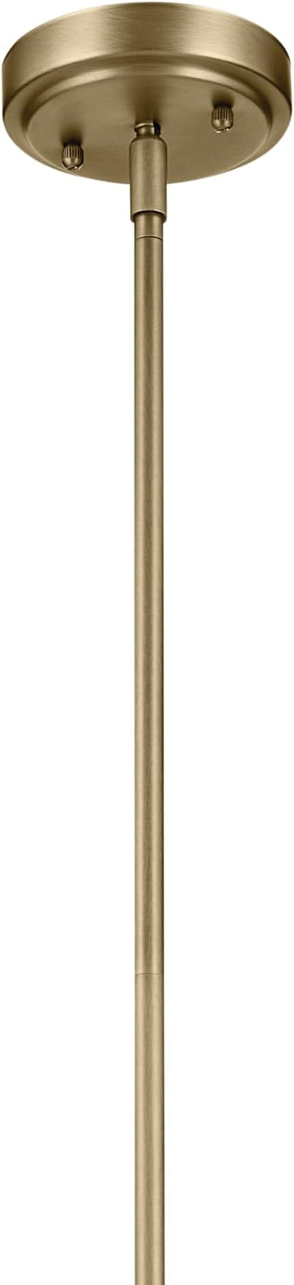 Kichler Everly 1-Light Bell Pendant Light Fixture with Clear Seeded Glass in Brushed Natural Brass for Kitchen Island, Dining Room, or Home Bar (15.25" x 10.5"), 42141NBRCS
