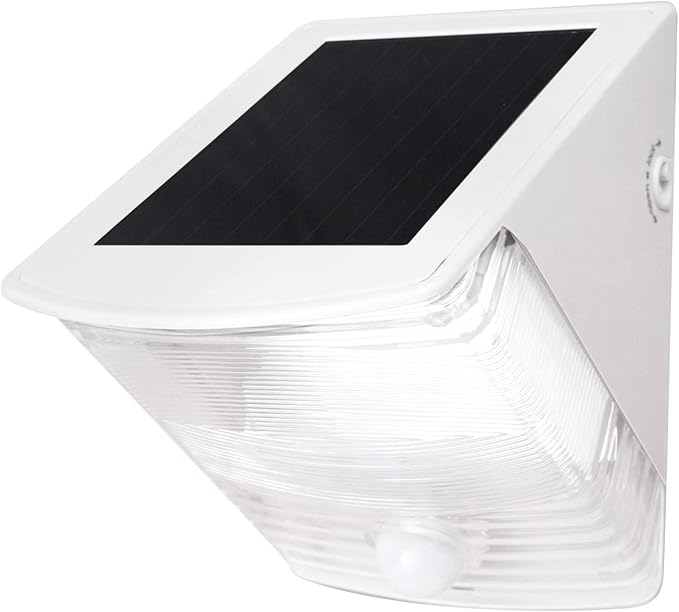 Maxsa 40234 Motion Activated Weatherproof Solar LED Wedge Light, White
