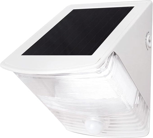 Maxsa 40234 Motion Activated Weatherproof Solar LED Wedge Light, White